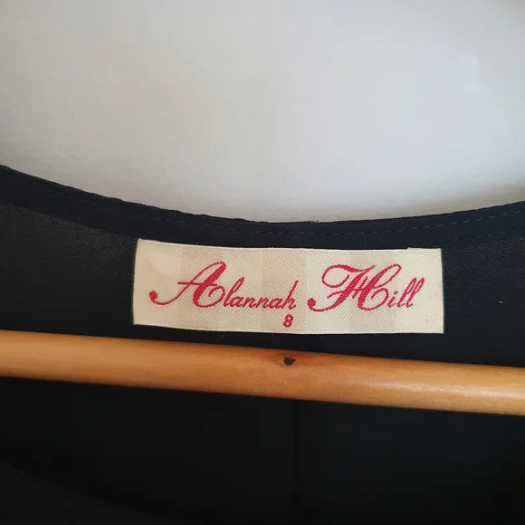 Alannah Hill Black Blouse Size 8 - Picture 3 of 8